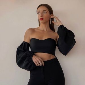 ZARA Balloon Crop Top